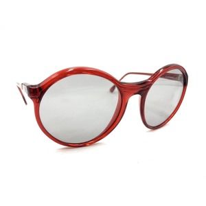 Corning Vintage 4081M Translucent Red Round Sunglasses Gray Lens 70-20 135 Italy